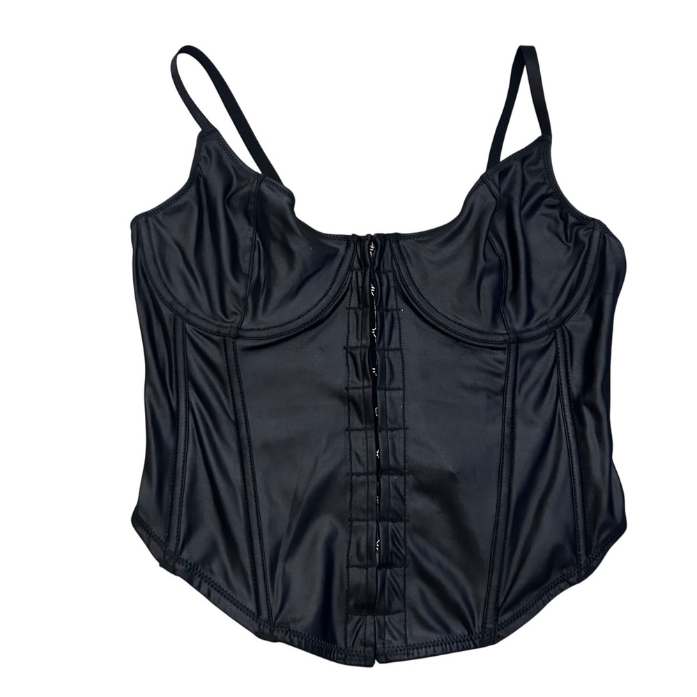 Nasty Gal‎ Collection Black Corset Top Bustier Hook And Eye Closure Size US 10